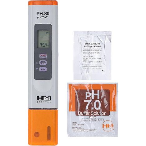 Testeur de qualité de l'eau 2 en 1, pH-mètre et thermomètre avec fonction d'arrêt automatique et affichage numérique pour la culture