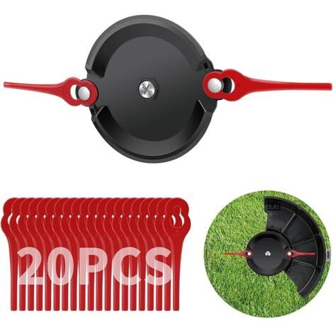 Pair Support de lame de débroussailleuse + 20 lames de rechange compatibles avec débroussailleuse sans fil Terratek GGCGT18, TTCGT18-3 (1/5)