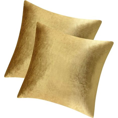Set di 2 fodere decorative in velluto per divano letto (oro, set da 2)
