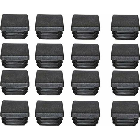 Bouchon Plastique 40x40mm Embout Tube Carre Noir Plastique Embout Bouchons D'obturation pour Pieds de Meuble Trampoline 16PCS (1/5)