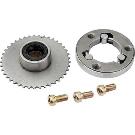 Compatible avec les ensembles d'embrayage de démarreur de moto bien connus pour les VTT de 70 à 110 cm3, comportant un embrayage à roue libre coudé et une vis d'engrenage de corps. (1/5)
