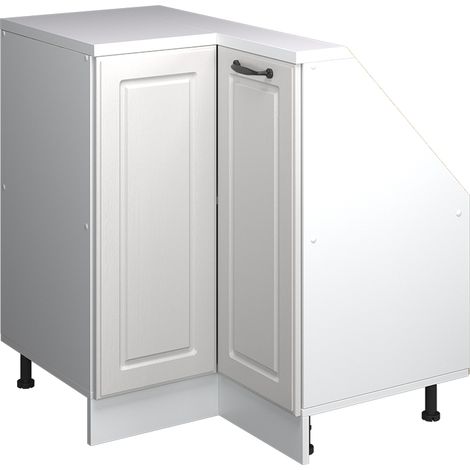 Dachschrägenschrank Eckschrank Rion, Weiß Landhaus/Weiß, 75.6 x 81.6 cm mit 1 Tür, Vicco (1/5)