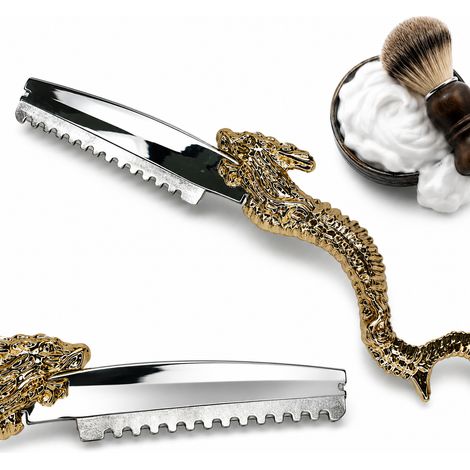 Navaja de afeitar china para barbero, para afeitar y recortar barbas, tipo pluma. (1/5)