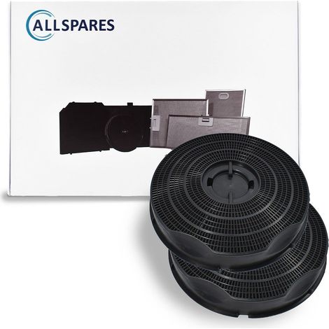 Filtro de carbón AllSpares (2x) para campanas extractoras compatibles con AEG-Electrolux MCFE13 / 9029800597 / Tipo 30 / Elica F00208/S y Whirlpool CHF30 (Ø238mm) (1/5)