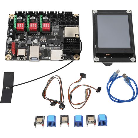 Carte mère contrôleur laser 32 bits 2,4 pouces écran tactile pour graveur 3D, avec dissipateur thermique, 12-24V DC (1/5)