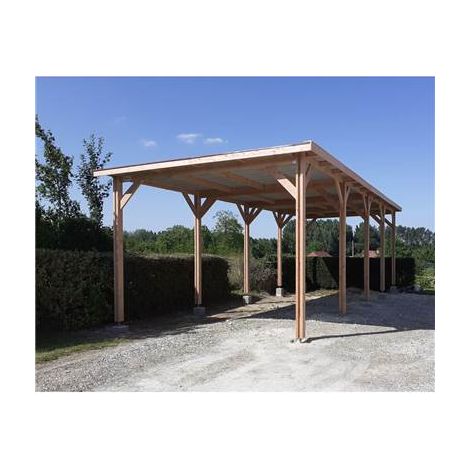Abri Toit Plat, 500cmx1150cm, Bois DOUGLAS Français, Carport, Auvent, Abri Camping-car