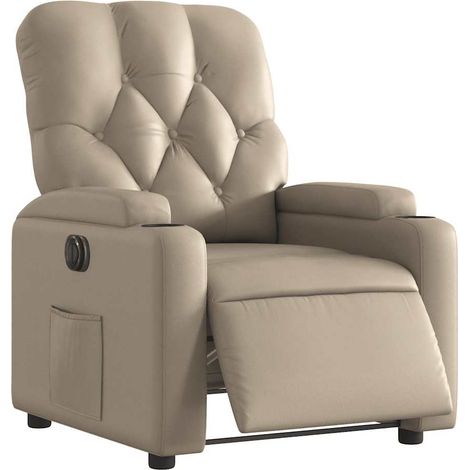 vidaXL Poltrona Reclinabile Elettrica Cappuccino in Similpelle