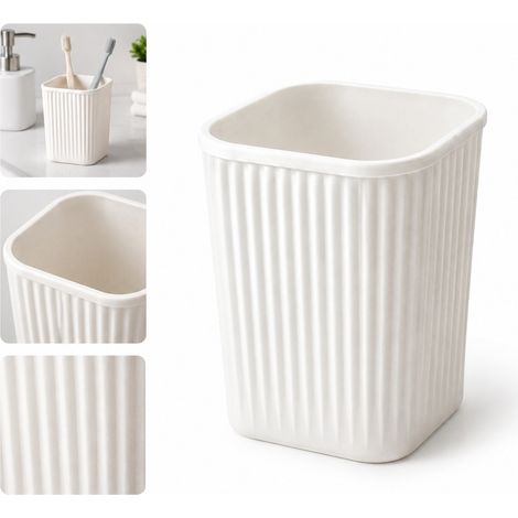 Gobelet de Rincage Carre Epaissi PP Alimentaire Salle de Bain Base Stable 7 x 9 x 6 cm (1/5)