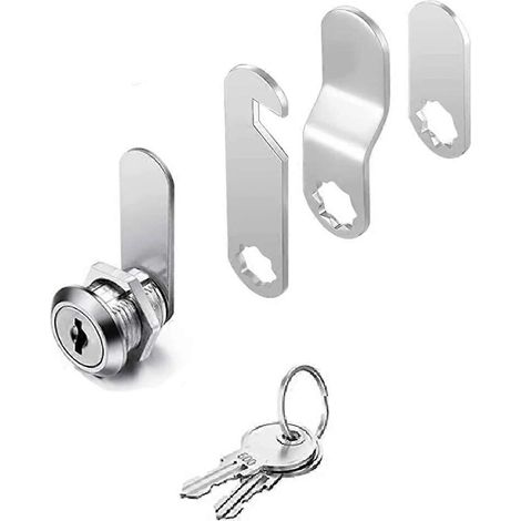 Serrure à came 16/30 mm pour porte, armoire, boîte aux lettres, tiroir, placard, cylindre en alliage de zinc avec 2 clés - Quincaillerie pour meubles - Parfait
