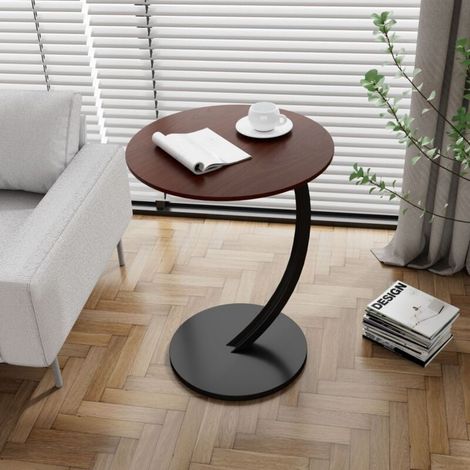 Tavolino laterale piccolo, tavolino centrale, tavolino da letto, tavolino da caffè 60x40x38, tavolino compatto, facile da montare, soggiorno, balcone, ufficio (colore mogano + nero) (1/5)