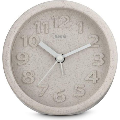 Hama Wecker Fuerteventura, analog, ohne Ticken, beige