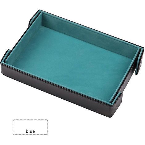Plateau de rangement magnétique en cuir pour dés, couverts et jeux de société - pliable, rouge écologique. (1/5)
