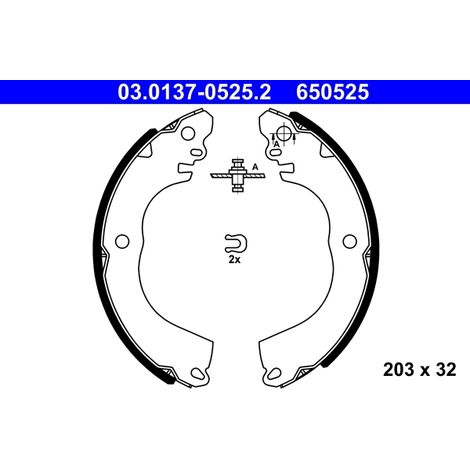 Jeu de mâchoires de frein ATE 03.0137-0525.2 CITROËN 16 062 267 80 4600A335