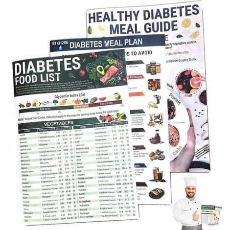 Liste de 3 aliments pour diabétiques et planificateur de repas, système nutritionnel ultime pour le diabète
