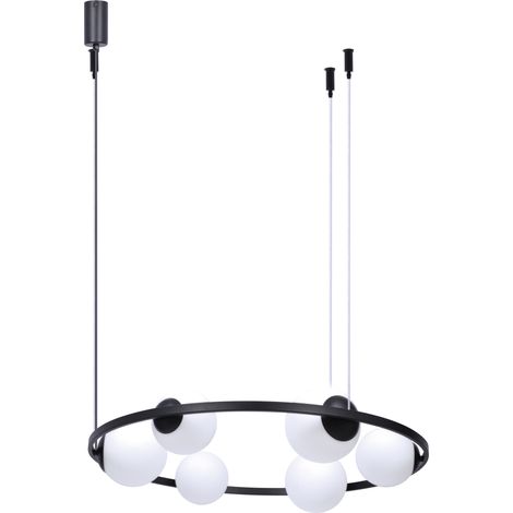 Suspension noire globes blancs Orbit 6L Ø78 ZumaLine (1/3)