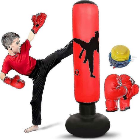Sac de frappe pour enfants. Sac de boxe gonflable. Ensemble d’entraînement de boxe pour enfants. Rebond instantané Guanguan (1/5)