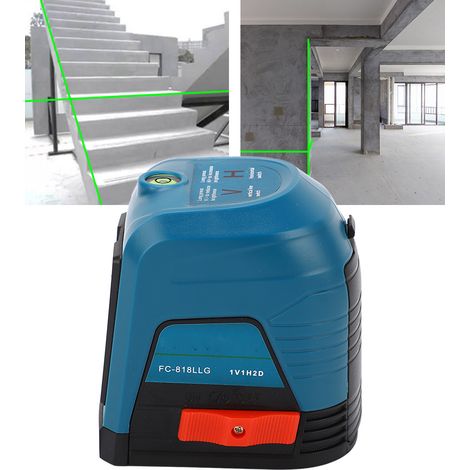 Niveau infrarouge vert miniature FC-818LLG à 2 lignes, niveau de nivellement automatique extérieur de haute précision avec contrôle indépendant, 2 lignes pour l'installation de peinture DIY et les pet (1/5)