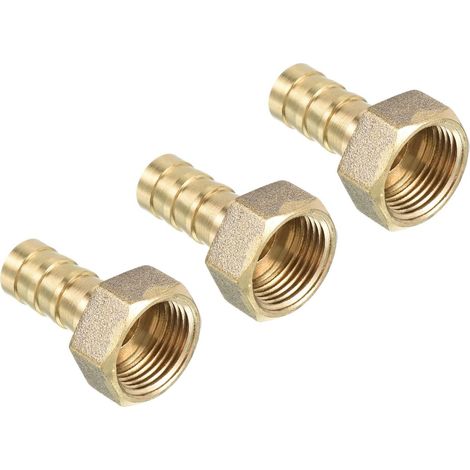 Tuyau Cannelé Raccord Droit 10mm Barbelé G3/8 Jaune 3 Lot (1/5)