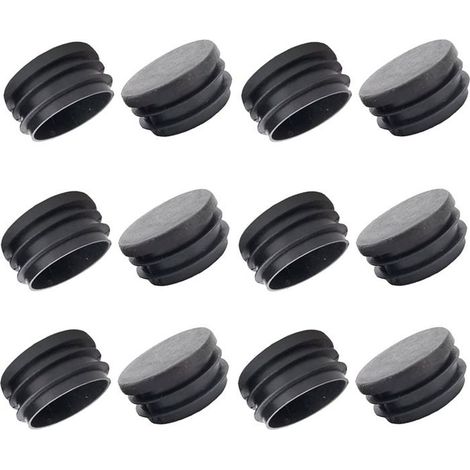 Lot de 12 bouchons à lamelles ronds en plastique polyéthylène - 22 mm - Pour couvrir les tubes en acier inoxydable - Pour une