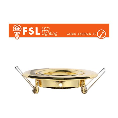 Portafaretto Downlight Circolare Orientabile GU10/MR16 Foro Ø70 mm Oro