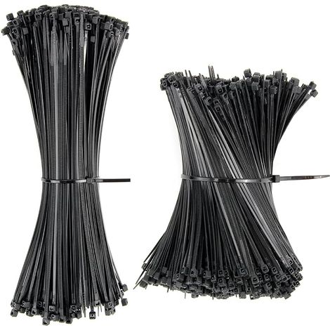 Attache Câble Nylon Noir - Résistance 17 Lbs - Usage Domestique Et Bureau - Lot De 1500 Pièces (1/5)