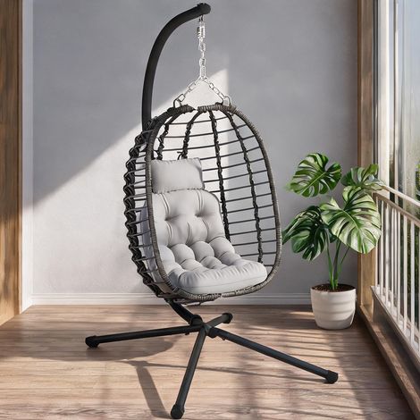 Mobilier de jardin en rotin Fauteuil suspendu cocon en résine (1/5)
