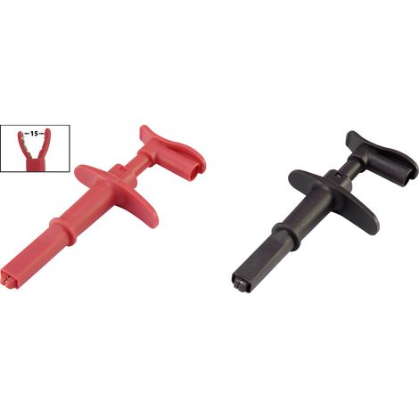 VOLTCRAFT MSK-116 Krokodilklemme Stecker 4 mm CAT III 1000 V, CAT IV 600 V Schwarz, Rot