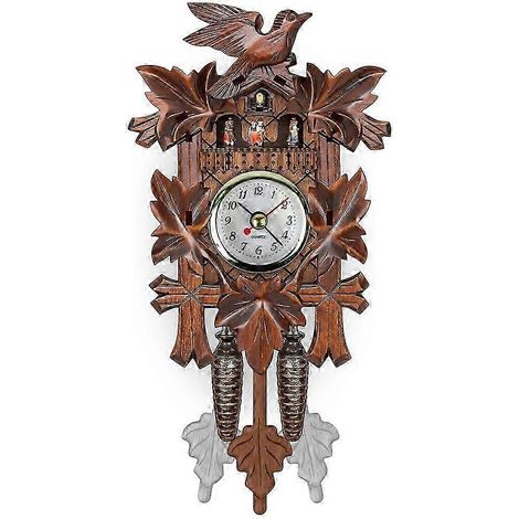 Horloge murale coucou, réveil, horloge de salon vintage en bois 006