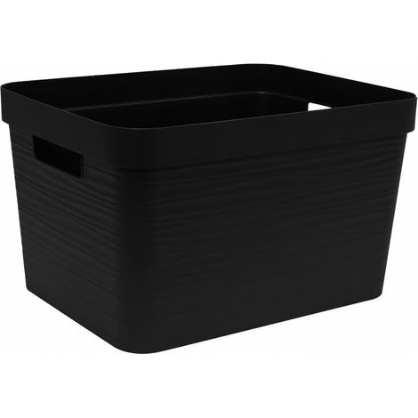 Boîte Rangement Stone Noire 30l Rangement Polyvalent Robuste Design - Eda (1/3)