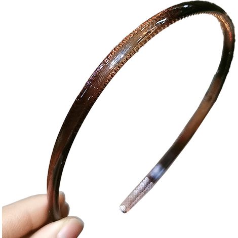 Bandes Pour Cheveux En Plastique - 0,5 Cm De Largeur - Avec Dents Intérieures - Pour Femme Et Fille - Lot De 10 (1/5)