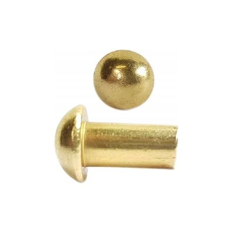 Rivetti in ottone 3x8 a testa tonda DIN 660, 50 pezzi (1/5)