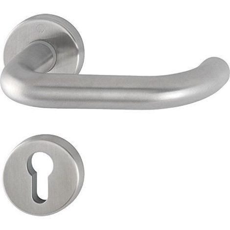 HOPPE poignée paris avec rosaces pZ cylindre profilé, 3286366 inox mat