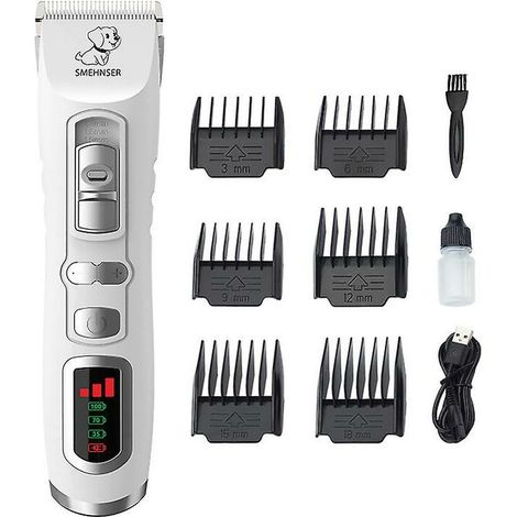 Tondeuse pour chiens et chats - Tondeuse professionnelle 3 modes pour poils longs et épais, tondeuse électrique sans fil rechargeable avec batterie 2200 mAh (1/5)