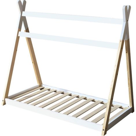 Jinsen Toddler House Bed - Wood - L144 x W91 x H130 cm - White