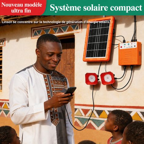 Kit Station Solaire Portable Panneau 3W Batterie 2400 mAh 2 Ampoules Câble 3 m 500 g – Livraison gratuite (1/5)