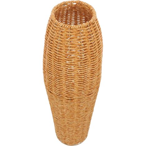 Vase Décoratif en Rotin Synthétique Tressé Vase à Fleurs D’intérieur Compact et Léger Pot pour Fleurs Séchées Décoration Maison et Bureau Élégant Usage Multifonction (1/5)