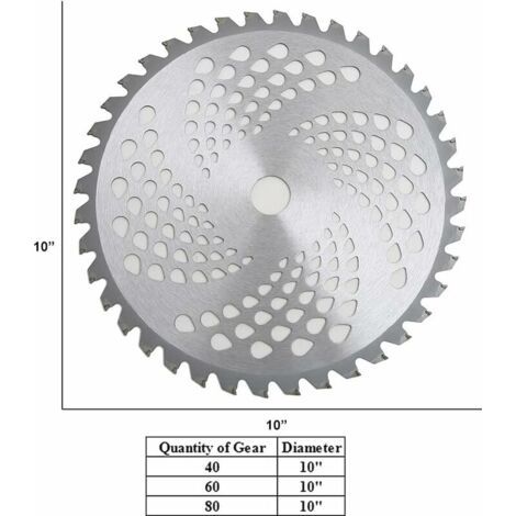 Lames de débroussailleuse en carbure de 10 pouces, adaptées aux tondeuses à gazon, ensemble de 3 lames de tondeuse à gazon, lames de tondeuse à gazon, lames de scie circulaire, lames de débroussailleu (1/3)