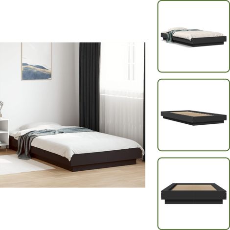 The Living Store Bettgestell Schwarz 90x200 cm Holzwerkstoff - Schlafzimmermöbel (1/5)