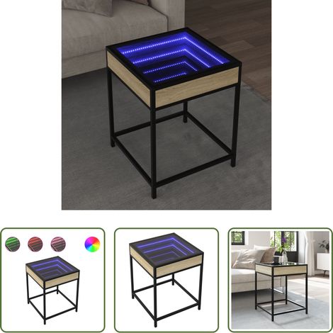 Couchtisch Sonoma-Eiche - Couchtisch mit Infinity-LED Sonoma-Eiche 40x40x51 cm (1/5)