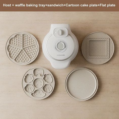 Appareil multifonction 750 W pour sandwichs, mini-muffins et gaufriers (avec minuterie), pour une préparation rapide du petit-déjeuner. (1/5)