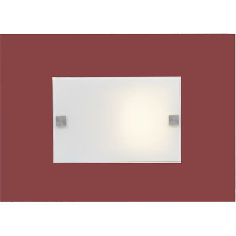 LUMICOM  BROOK Applique, 1XE27, max 42W, metallo/vetro, rosso cowhide, 35x20cm