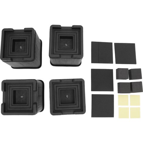 4 Pièces Rehausseurs de Meubles Multifonctionnels, Socles Empilables pour Canapé avec Adhésif Double Face et Base Fixe pour Table, Chaise, Lit (1/5)