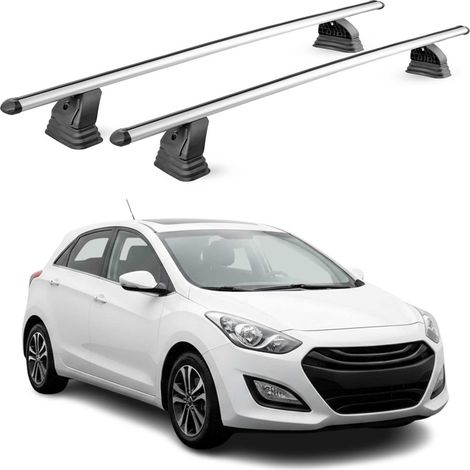 OMAC Barres de toit transversales en aluminium pour Hyundai i30 II 2012-2016 – TÜV / DIN 75302:2019 – Antivol inclus – Charge max 75 kg – 2 barres – Gris (1/5)