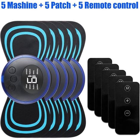 Set of 5 EMS (electrical pulse stimulation) electrodes for the neck and back, relieving pain and stimulating muscles in the shoulders, legs, and body. - AquaForge