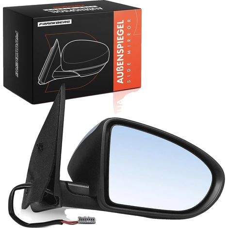 Specchietto retrovisore esterno destro, a funzionamento elettrico, design convesso, su misura per Nissan Qashqai +2, colore grigio, 5 contatti di connessione (1/5)