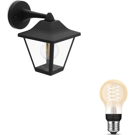 Philips Hue Juli Aplique de pared exterior Down E27 (Negro) Luz blanca cálida - Hue White Filament (1/5)