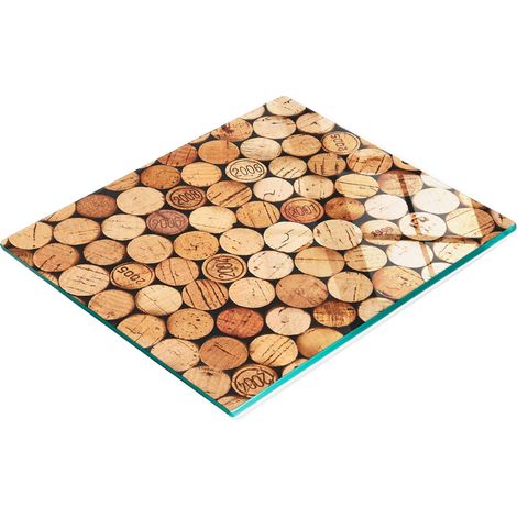 Tabla decorativa multifuncional para cocina, fabricada con corchos de vino endurecidos, 60x52 cm.