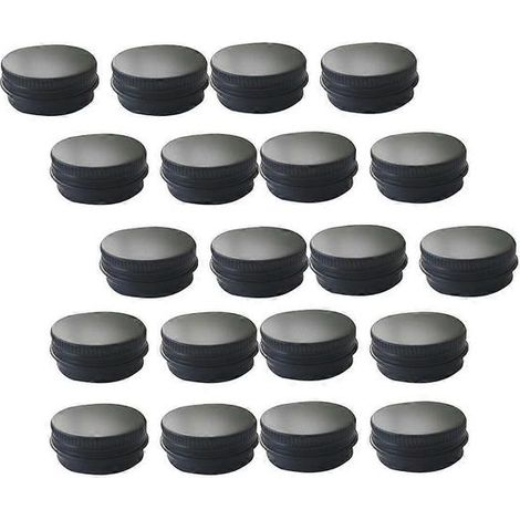 Boîte en aluminium noir à filetage pour le rangement, 20 pots à crème (1/5)