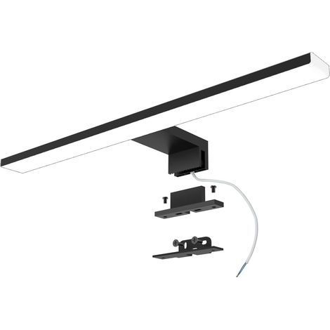 Noir,Applique murale LED pour miroir de salle de bain, 30 cm, 6 W, lumière neutre, 4000 K, ultra mince, à clipser/sur meuble miroir/murale (1/5)