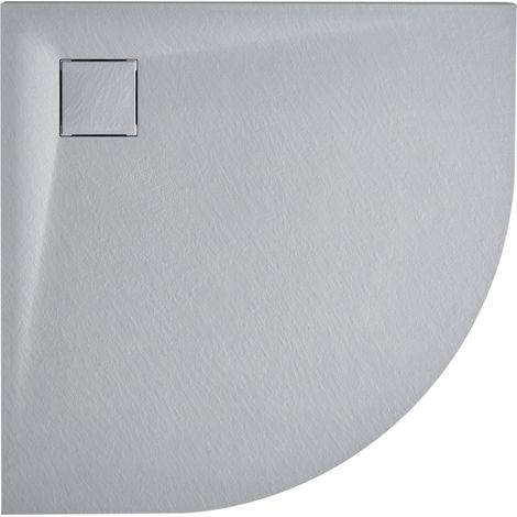 Plato de ducha minimalista con desagüe SMC efecto piedra natural 90 x 90 x 3 cm gris Paron